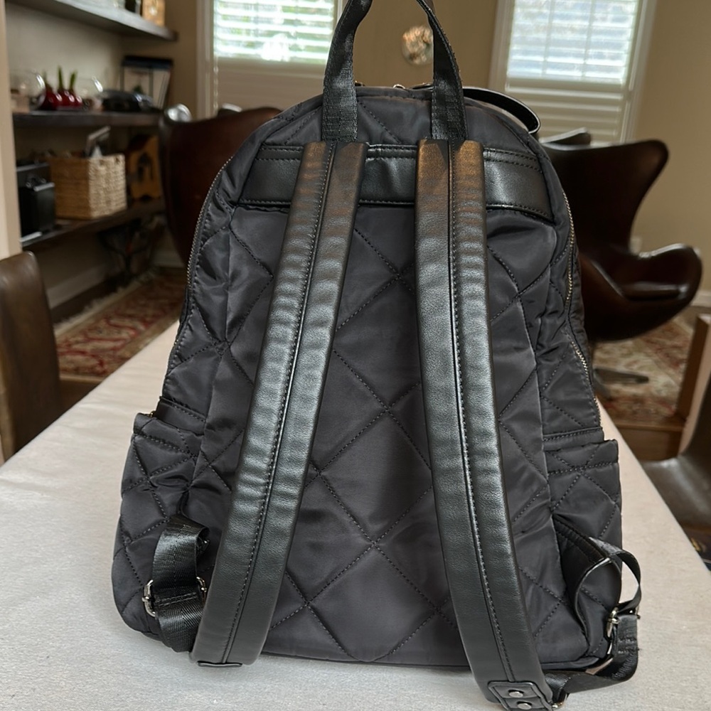 Quilted Black Backpack - image 3